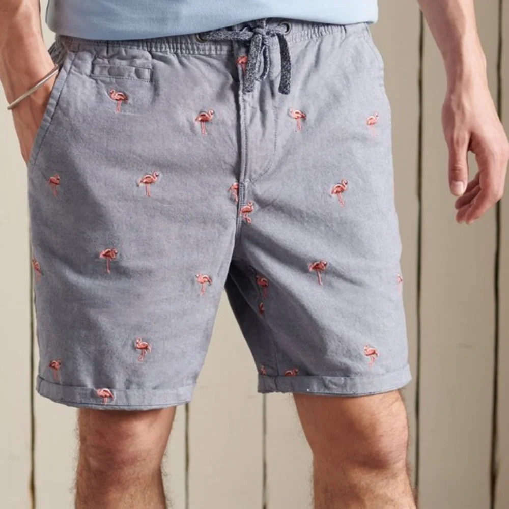 Superdry Sunscorched Flamingo Embroidered Shorts Gray S